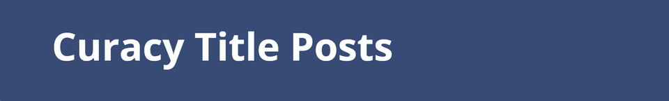 Curacy Title Posts