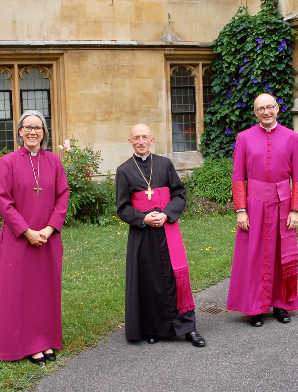 Bishop of Horsham, Ruth Bushyager and Bishop of Lewes, Will Hazlewood, pictured with the Bishop of Chichester, Dr Martin Warner (centre)